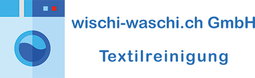 Logo von wischi-waschi.ch mit stilisierter Waschmaschine.